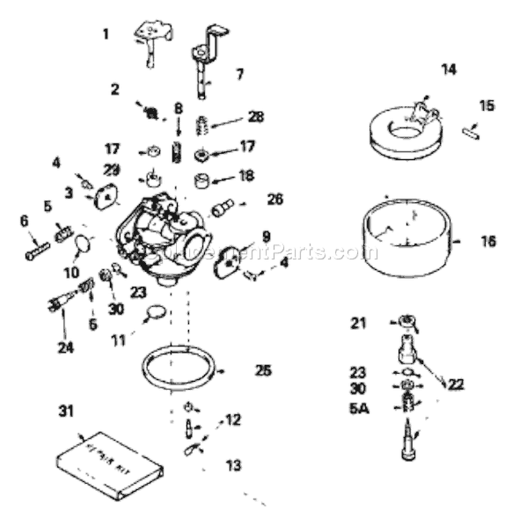 Page A Diagram and Parts List for 9086-0  Briggs and Stratton Generator
